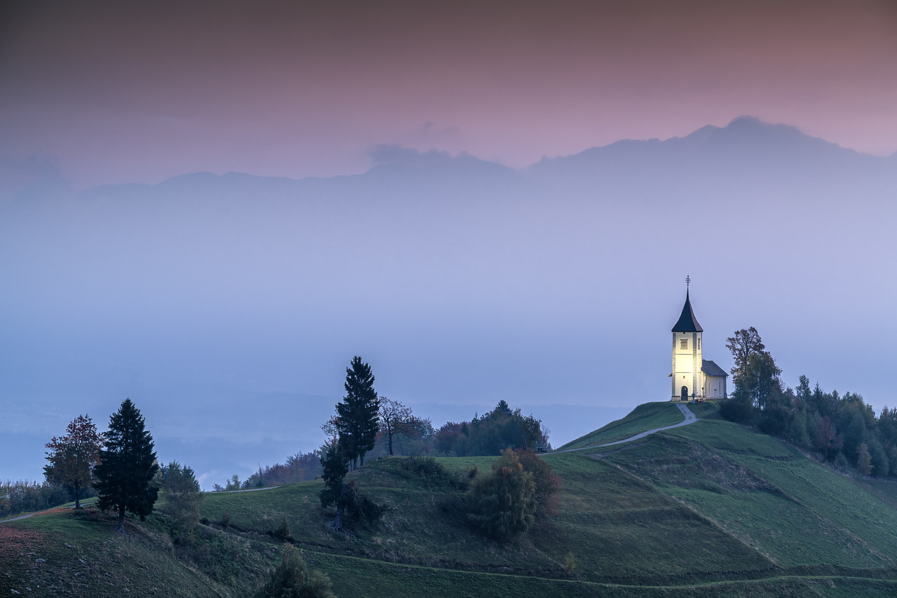 #180468-1 - Dawn at Jamnik Church, Slovenia