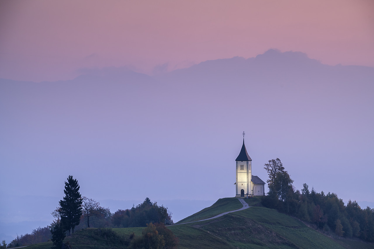 #180468-2 - Dawn at Jamnik Church, Slovenia
