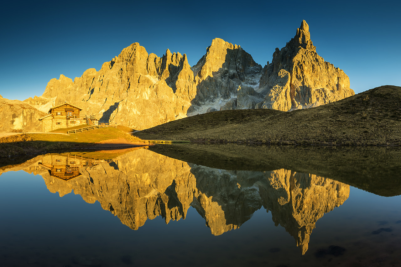 #180473-1 - Pale di San Martino Reflecting in Lake, Passo Rolle, Dolomites, Italy