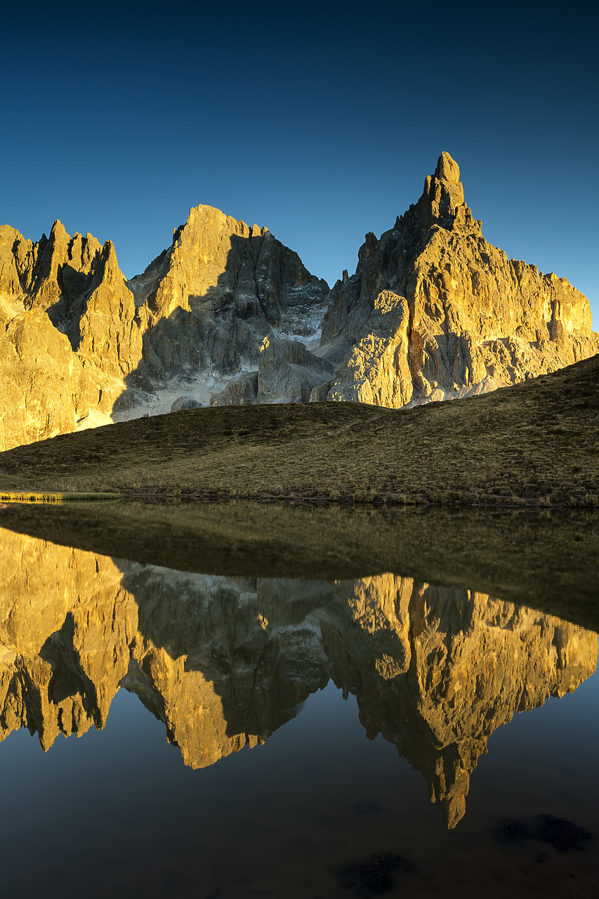 #180475-1 - Pale di San Martino Reflecting in Lake, Passo Rolle, Dolomites, Italy
