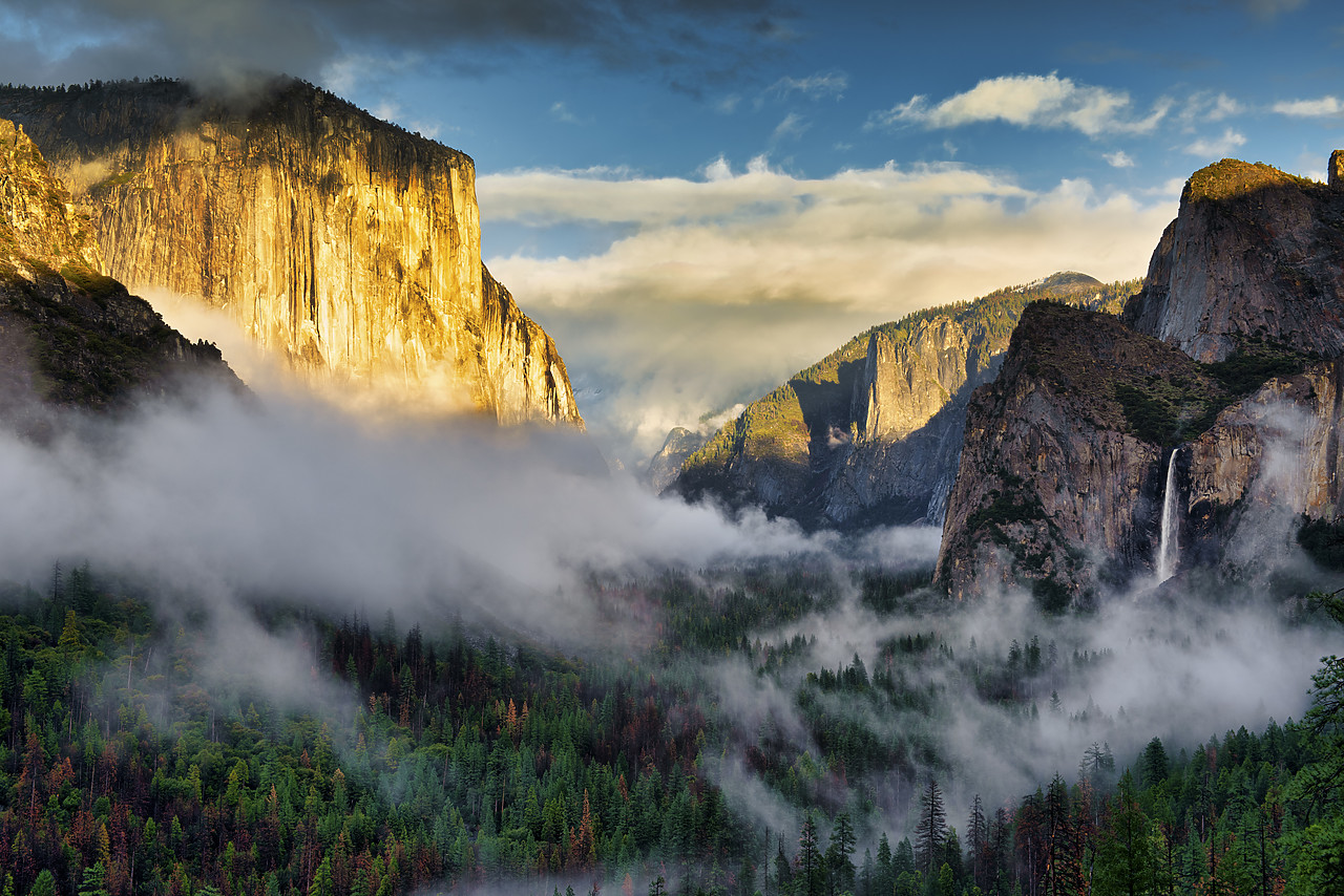 #180540-1 - Mist in Yosemite Valley from Tunnel View, Yosemite National Park, California, USA
