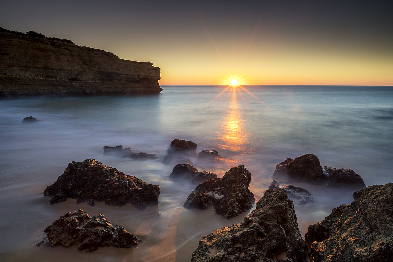 #190014-1 - Praia da Albandeira at Sunrise, Algarve, Portugal