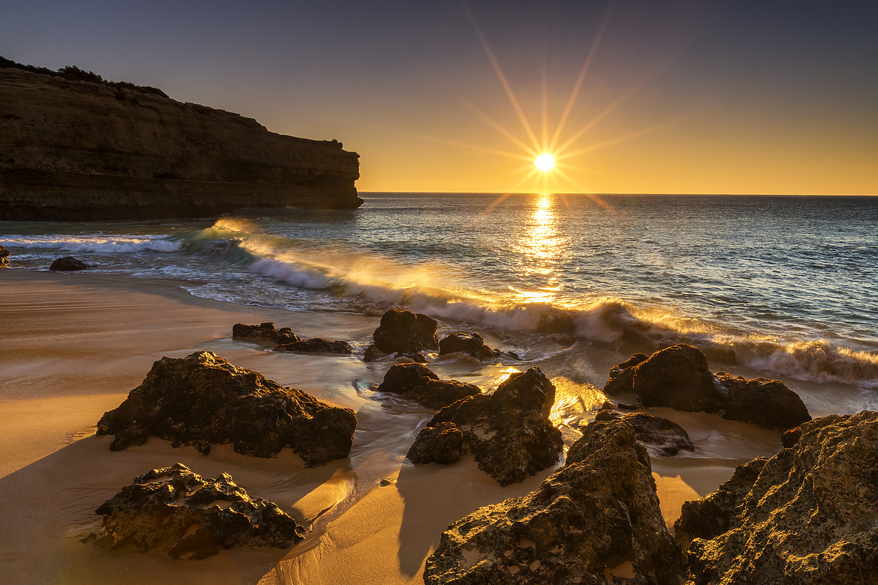 #190015-1 - Praia da Albandeira at Sunrise, Algarve, Portugal
