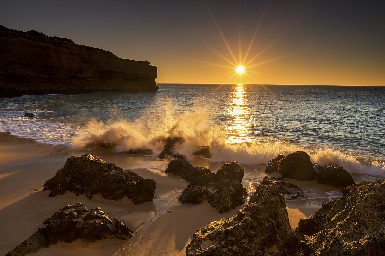 #190016-1 - Praia da Albandeira at Sunrise, Algarve, Portugal