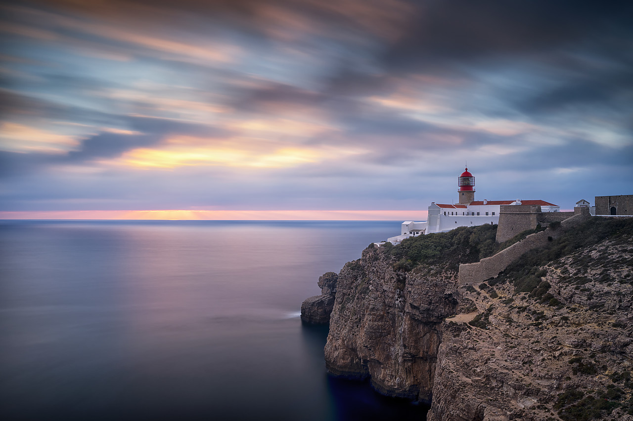 #190024-1 - Cabo Sao Vicente Lighthouse at Sunset, Most Westerly Point of Europe, Algarve, Portugal