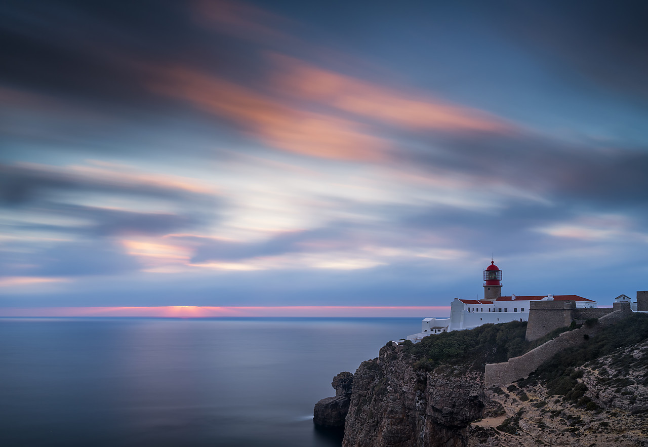 #190025-1 - Cabo Sao Vicente Lighthouse at Sunset, Most Westerly Point of Europe, Algarve, Portugal