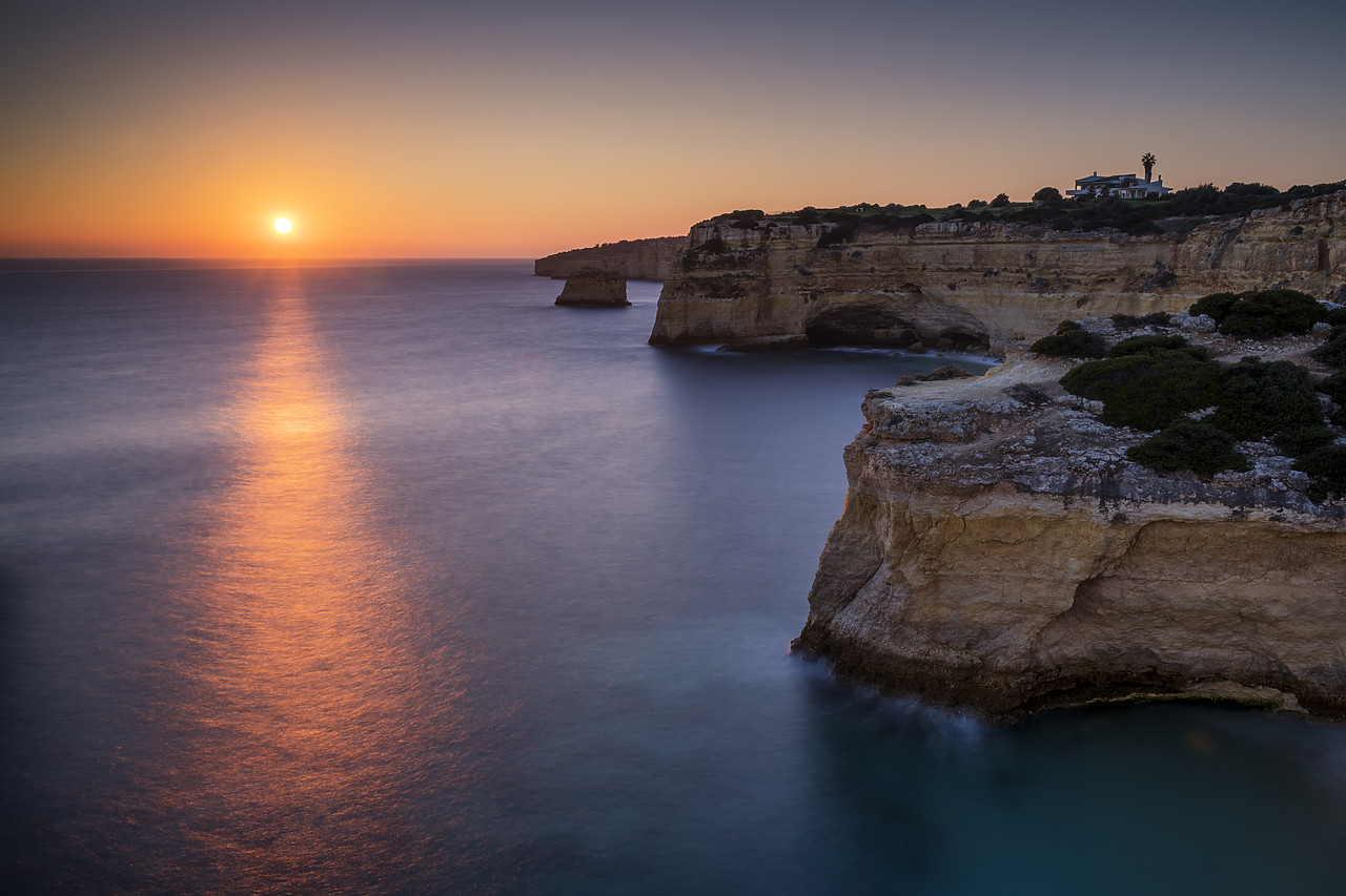 #190042-1 - Sunset over Rocky Coastline, Algarve, Portugal
