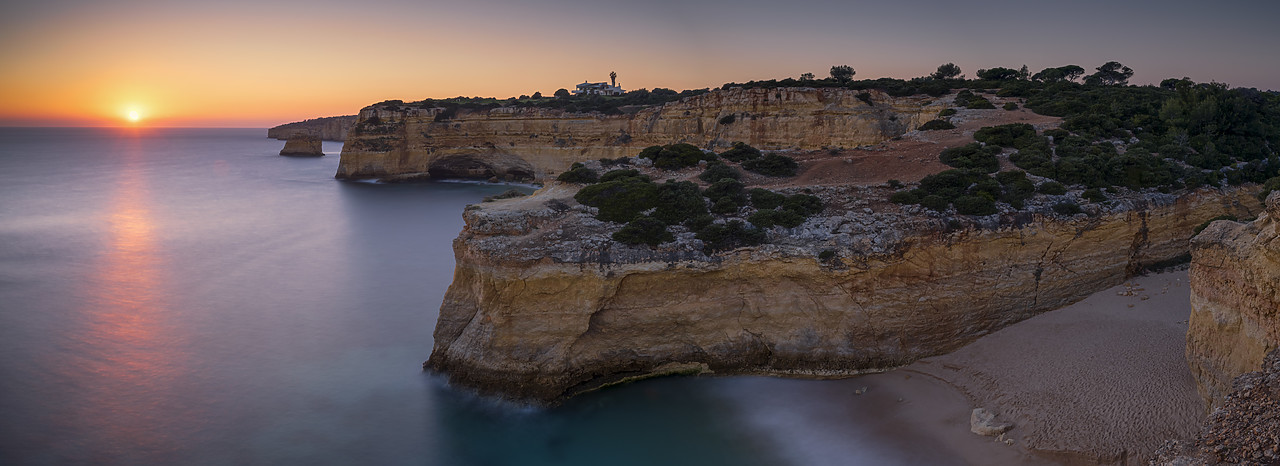 #190042-2 - Sunset over Rocky Coastline, Algarve, Portugal