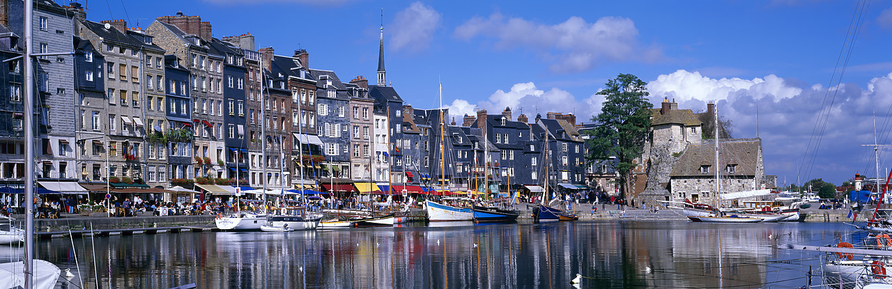 #200256-11 - Boats Reflecting in Harbour, Honfleur, Normandy, France