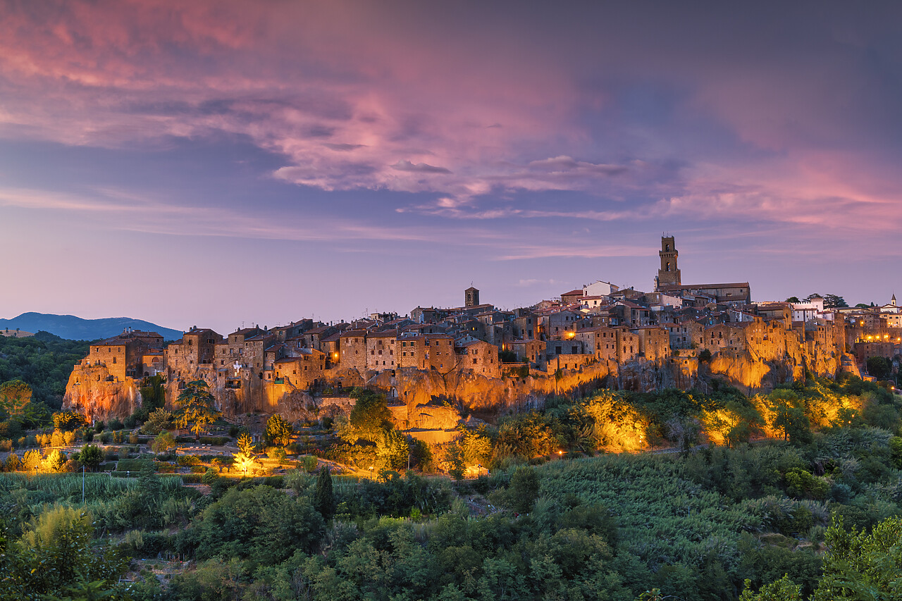 #220376-1 - Pitigliano at Sunset, Tuscany, Italy