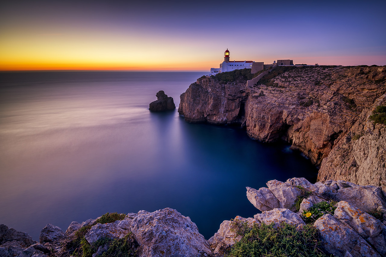 #400018-1 - Cabo Sao Vicente Lighthouse at Sunset, Most Westerly Point of Europe, Algarve, Portugal
