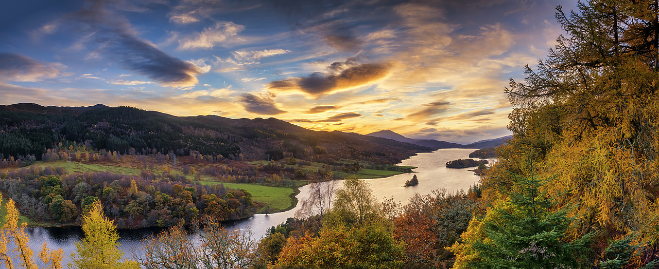 #400248-2 - Queen's View at Sunset over Loch Tummel in Autumn, Perth & Kinross, Scotland