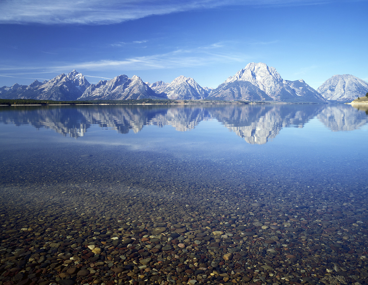 #913726-2 - Grand Tetons Reflecting in Jackson Lake, Grand Tetons National Park, Wyoming, USA
