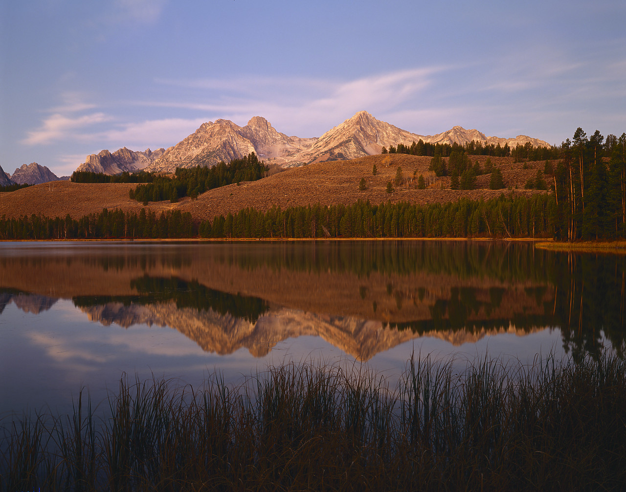 #913831-1 - Sawtooth Mountains Reflecting in Little Redfish Lake, Idaho, USA