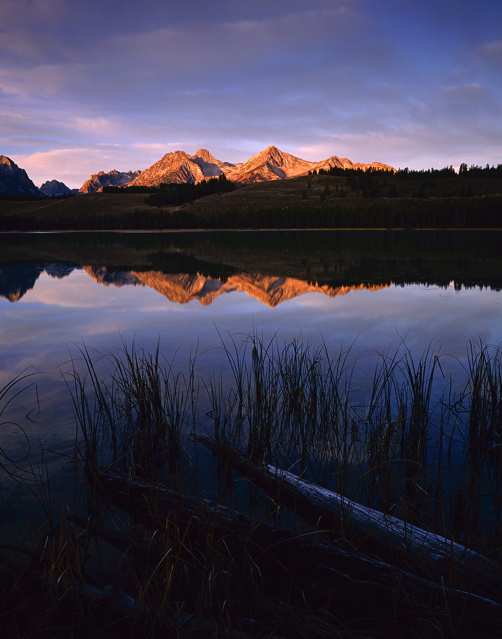 #913840-1 - Sawtooth Mountains Reflecting in Little Redfish Lake, Idaho, USA