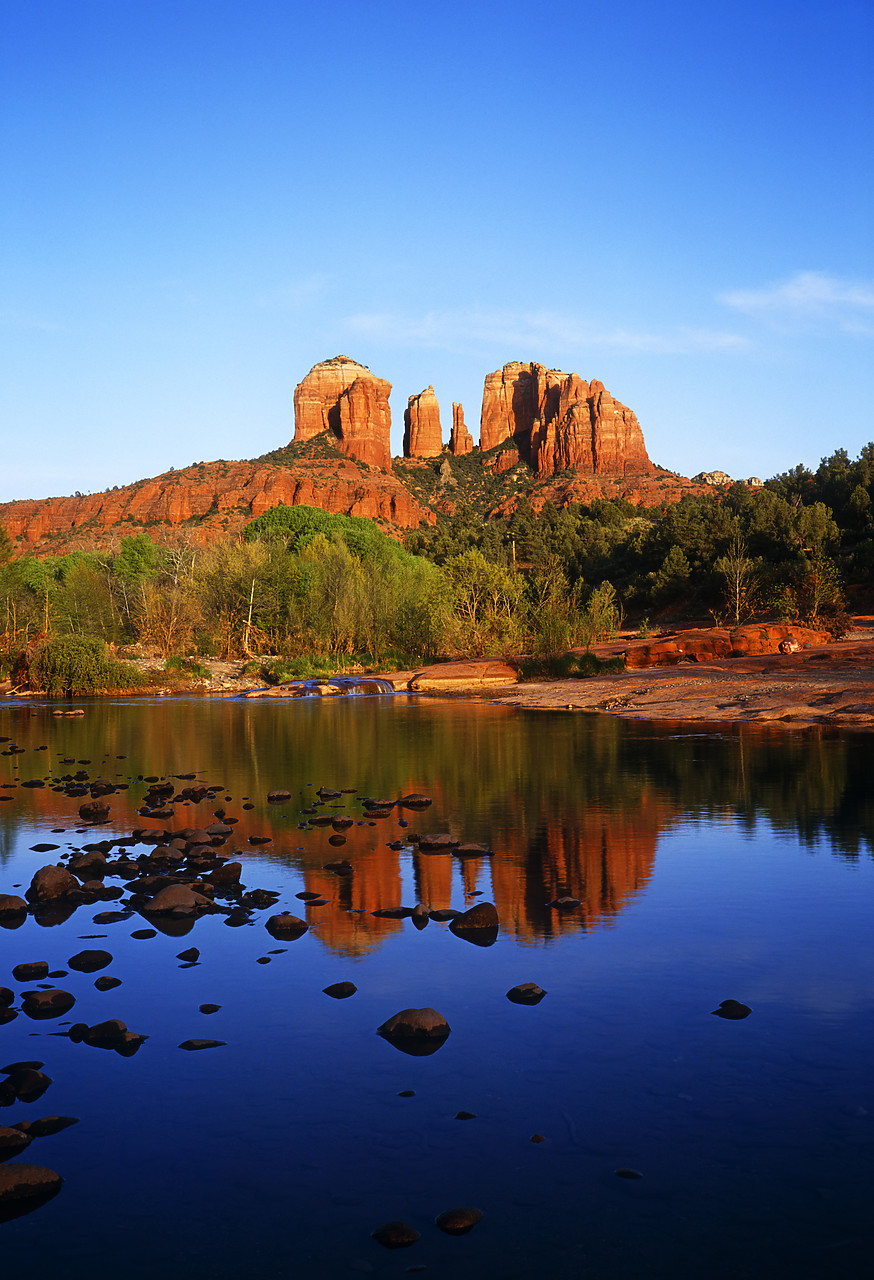 #934264-2 - Cathedral Rocks Reflecting in Red Rock Crossing, Sedona, Arizona, USA