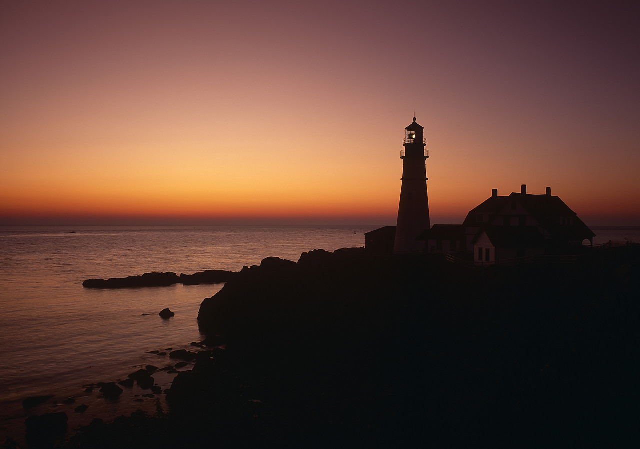 #945102-1 - Portland Head Lighthouse at Sunset, Cape Elizabeth, Maine, USA