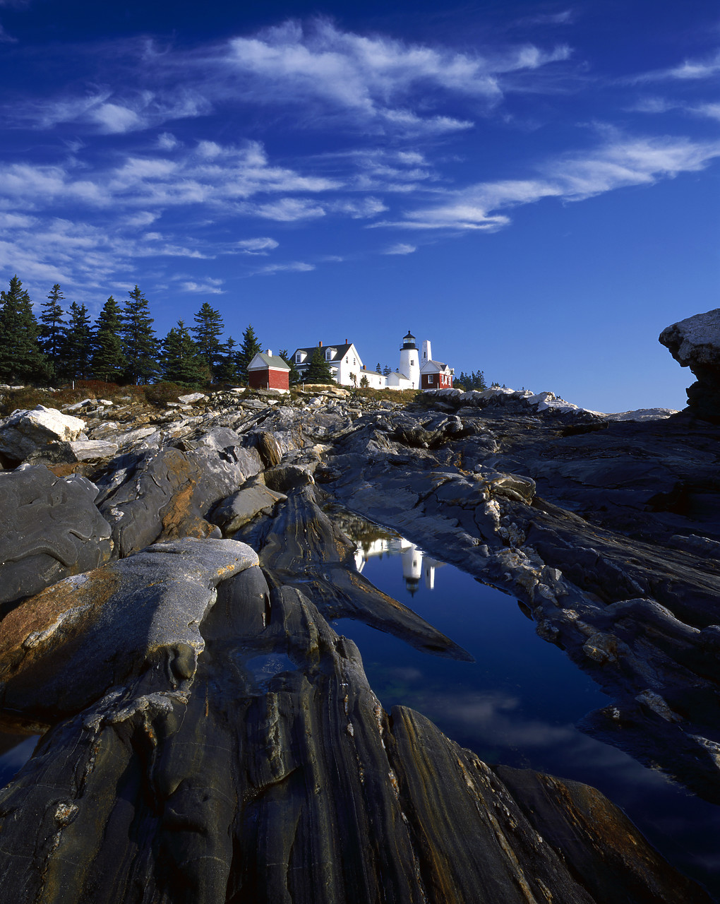#955675-2 - Pemaquid Lighthouse Reflection, Pemaquid Point, Maine, USA