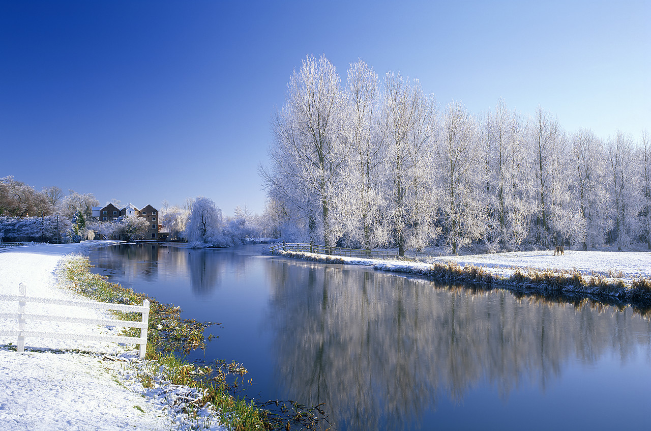 #955888-12 - Hoar Frost at Oxnead Mill, River Bure, Norfolk, England