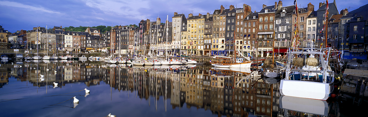 #970232-4 - Honfleur Harbour Reflections, Normany, France