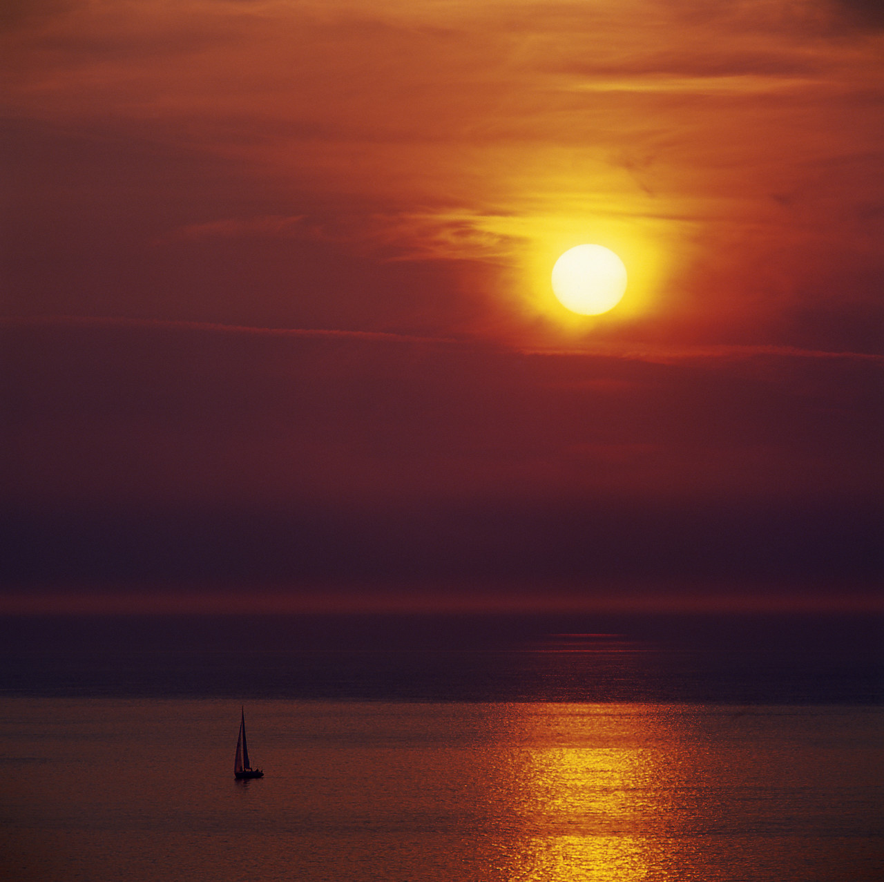 #970428 - Sailboat at Sunset, Jersey, Channel Islands